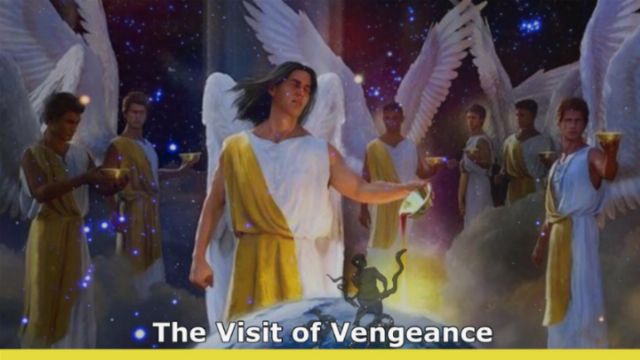 A celestial-themed illustration depicting several angelic figures with large wings in a cosmic setting, lit by stars. The central figure, with a strong presence, holds a scale, symbolizing balance and justice, surrounded by glimmering constellations. Opens a new window with the video.