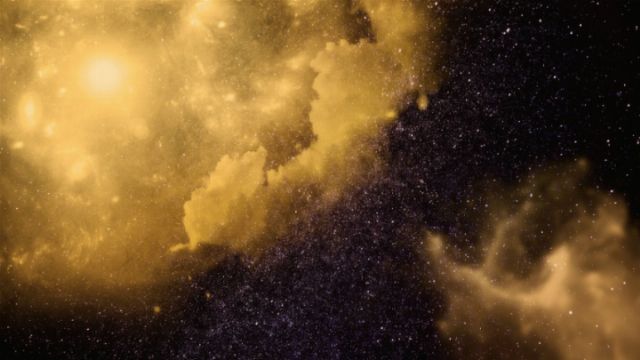 A vast stellar nebula glowing brilliantly amidst a field of stars in the cosmos, highlighting the awe-inspiring creation of the heavens. Opens a new window with the video.