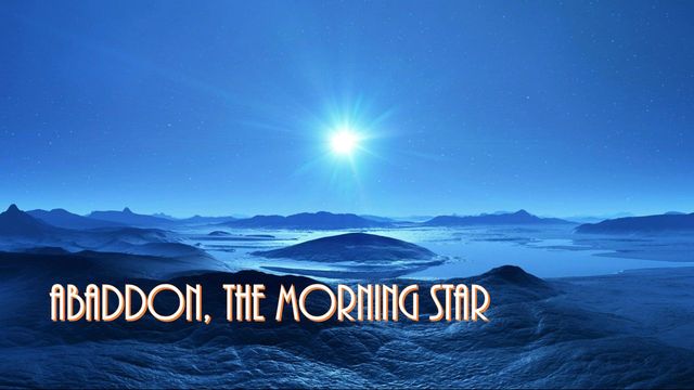 A serene landscape depicting a frozen terrain under a night sky brightly illuminated by a prominent celestial body labeled as &ldquo;Abaddon, the Morning Star.&rdquo; Opens a new window with the video.