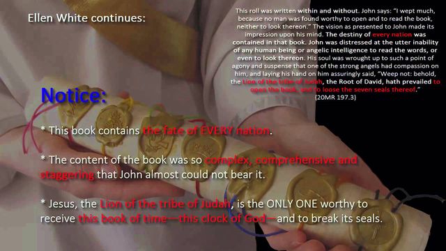 A digital collage featuring an open ancient scroll overlaid with text discussing complex theological concepts related to biblical prophecy and the significance of specific figures within those texts. A background image of stars highlights a cosmological perspective. Opens a new window with the video.