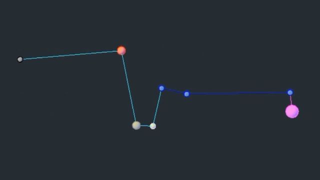 Illustration of a group of connected stars forming a part of the Mazzaroth. This constellation includes various stars linked by lines, with a dark night sky backdrop. Opens a new window with the video.