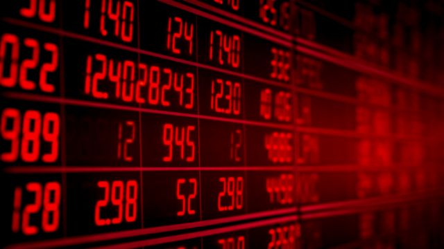 A digital display panel showing a sequence of red illuminated numbers representing numerical data or statistics in rows and columns. Opens a new window with the video.